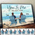 Back View Couple Sitting Beach Landscape Personalized Horizontal Poster