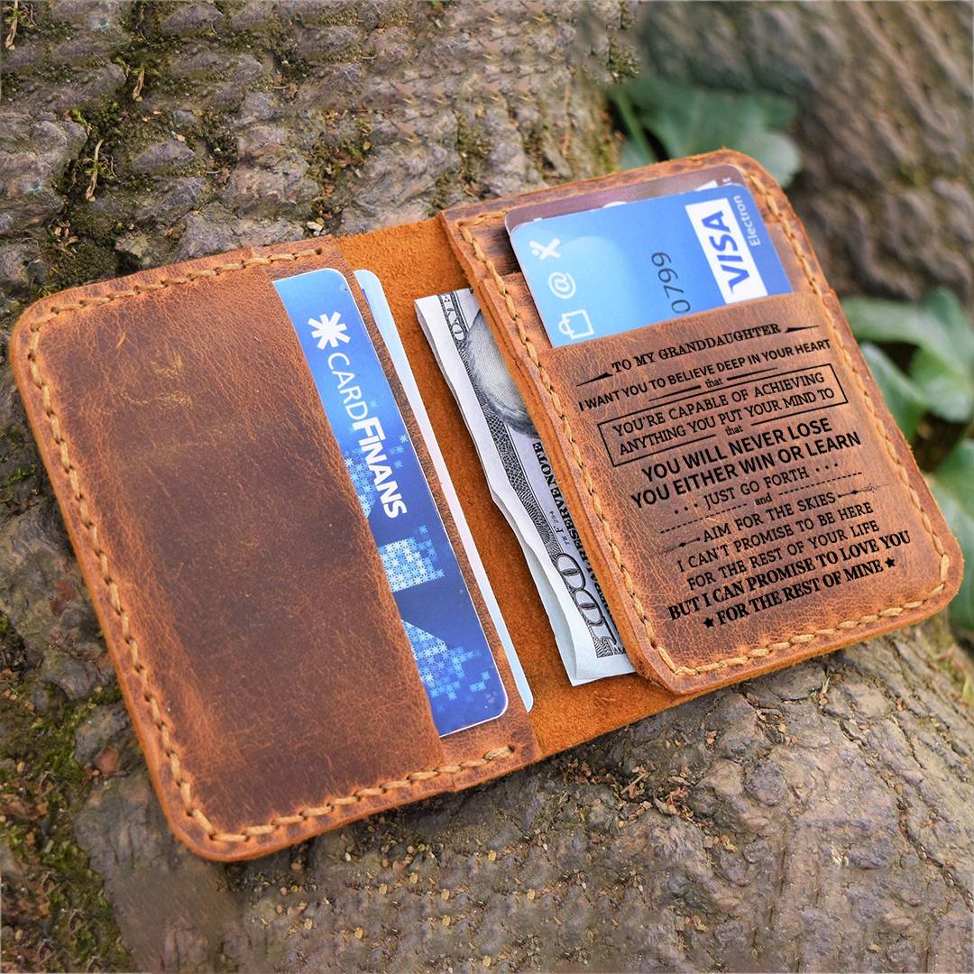 To My Granddaughter -You Will Never Lose- Leather Bifold Wallet