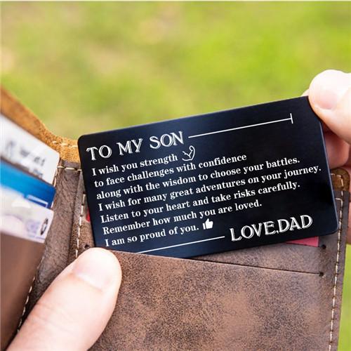 Dad To Son - Listen To Your Heart - Engraved Wallet Card