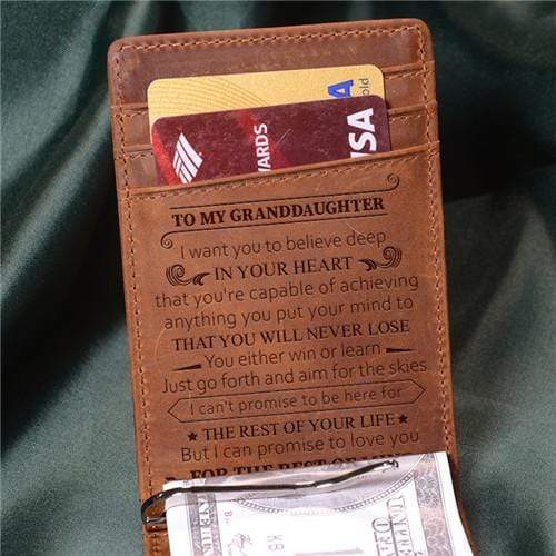 To My Granddaughter - Never Lose - Money Clip Wallet