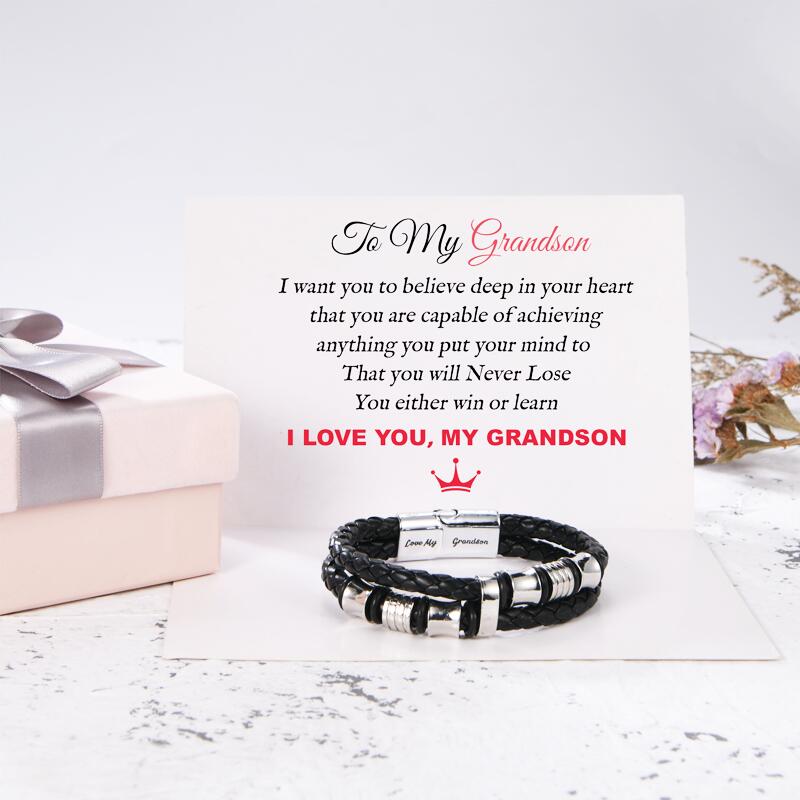 To My Grandson - You Will Never Lose - Bracelet